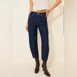 We The Free Sz 28 Backstage Relaxed Cropped Jeans Dark Indigo